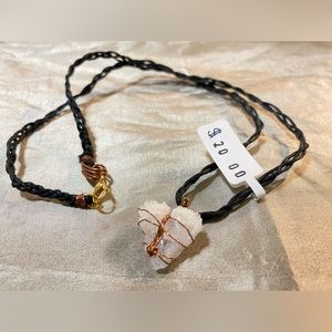 Cold heart citrine crystal, jewelry necklace, hand made